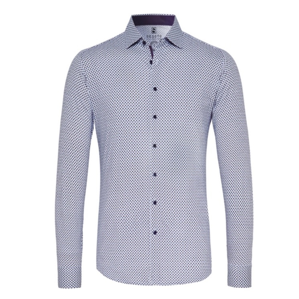 DESOTO Casual Kent Monochrome Geometric Shirt